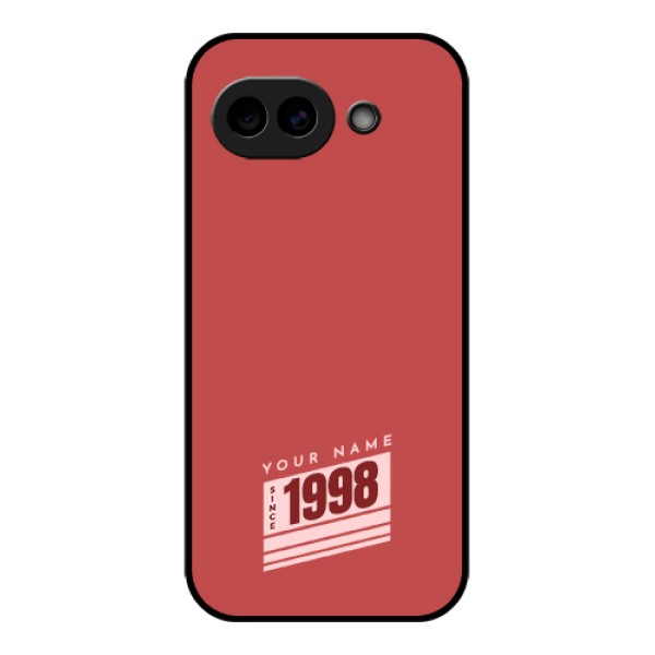 Google Pixel 10A 5G Custom Glass Phone Case - Red Custom Year Of Birth Design