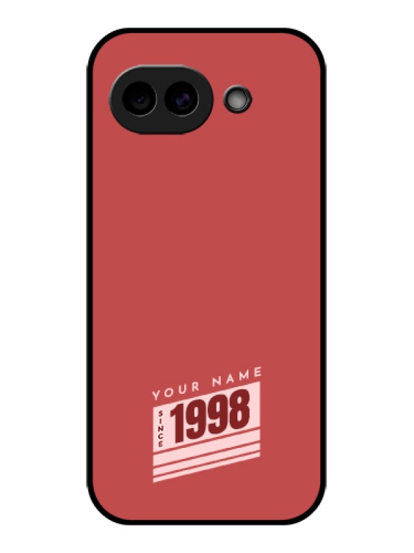 Custom Google Pixel 10A 5G Custom Glass Phone Case - Red Custom Year Of Birth Design
