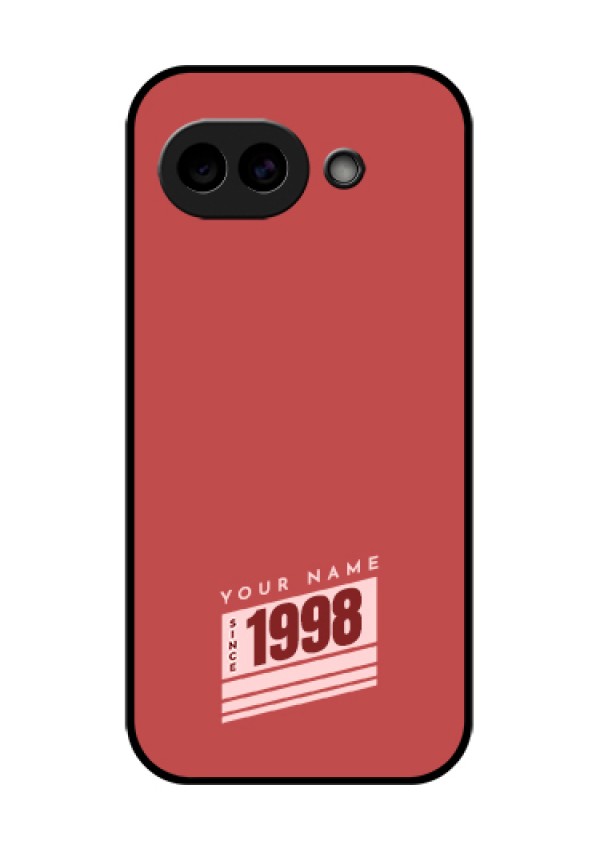 Google Pixel 10A 5G Custom Glass Phone Case - Red Custom Year Of Birth Design