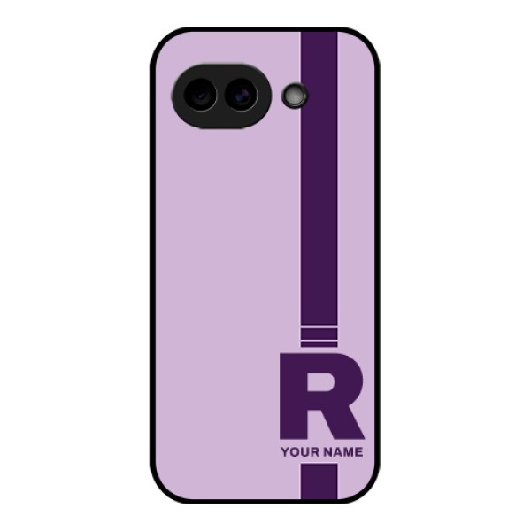 Google Pixel 10A 5G Custom Glass Phone Case - Simple Dual Tone Stripe With Name Design