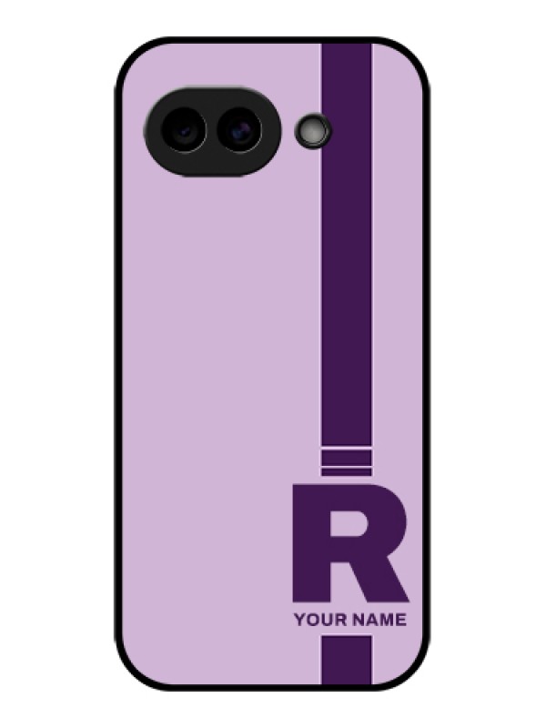 Custom Google Pixel 10A 5G Custom Glass Phone Case - Simple Dual Tone Stripe With Name Design