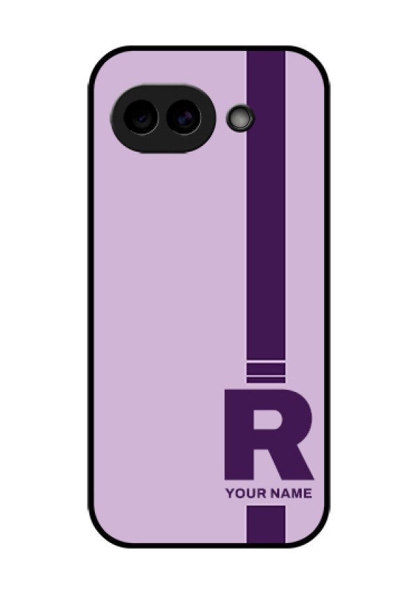 Google Pixel 10A 5G Custom Glass Phone Case - Simple Dual Tone Stripe With Name Design
