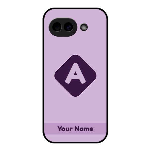 Google Pixel 10A 5G Custom Glass Phone Case - Custom Letter In Curved Badge Design