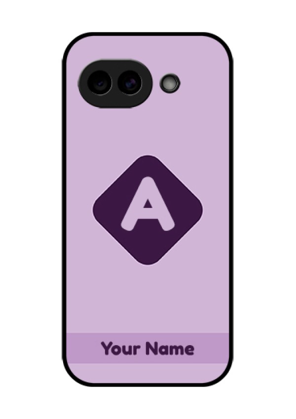 Google Pixel 10A 5G Custom Glass Phone Case - Custom Letter In Curved Badge Design