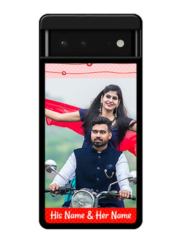 Custom Google Pixel 6 5G Custom Glass Phone Case - Red Pattern Case Design