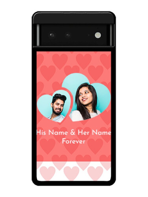 Custom Google Pixel 6 5G Custom Glass Phone Case - Couple Pic Upload Design