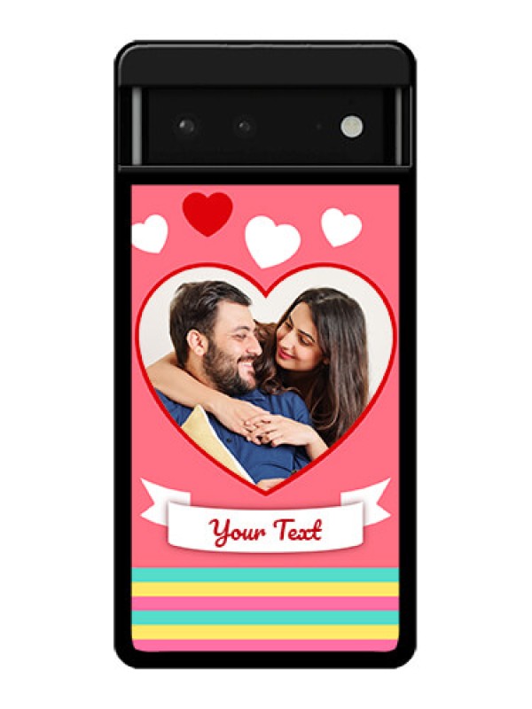 Custom Google Pixel 6 5G Custom Glass Phone Case - Love Shapes Doodle Design
