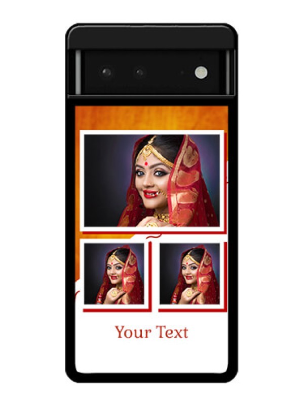 Custom Google Pixel 6 5G Custom Glass Phone Case - Wedding Memories Design