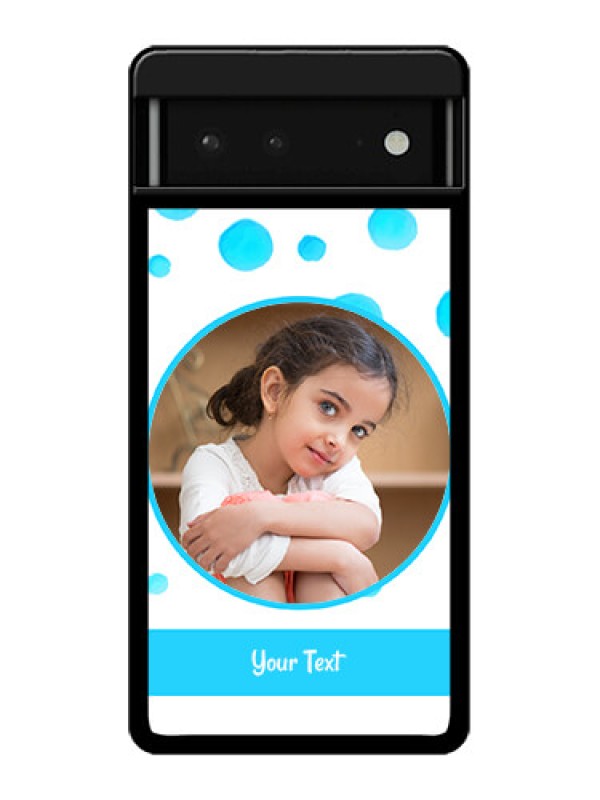 Custom Google Pixel 6 5G Custom Glass Phone Case - Blue Bubbles Pattern Design