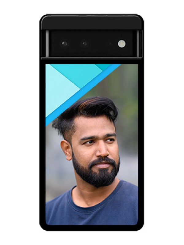 Custom Google Pixel 6 5G Custom Glass Phone Case - Blue Pattern Design