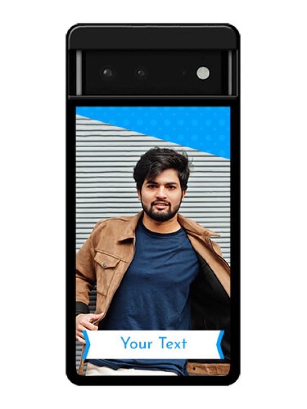 Custom Google Pixel 6 5G Custom Glass Phone Case - Simple Blue Color Design