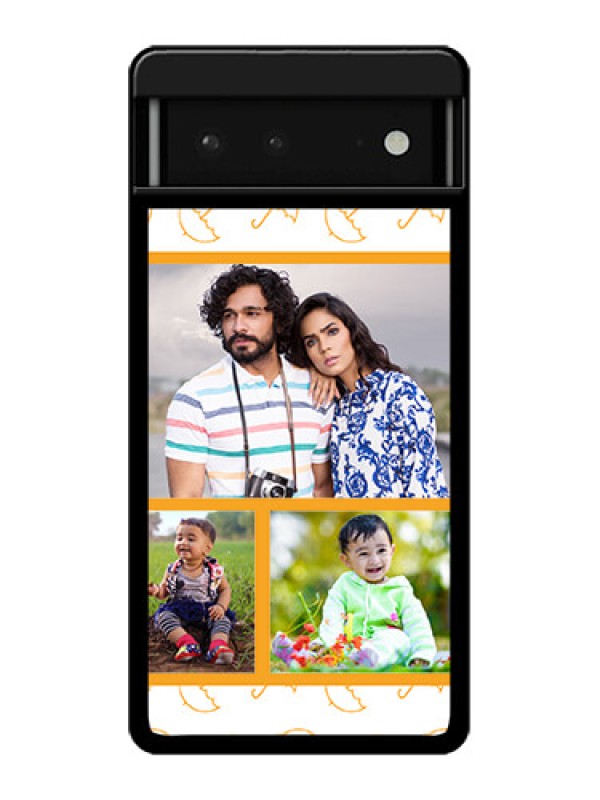 Custom Google Pixel 6 5G Custom Glass Phone Case - Yellow Pattern Design