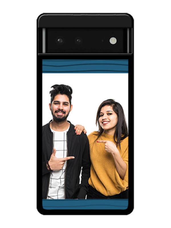 Custom Google Pixel 6 5G Custom Glass Phone Case - Blue Pattern Cover Design