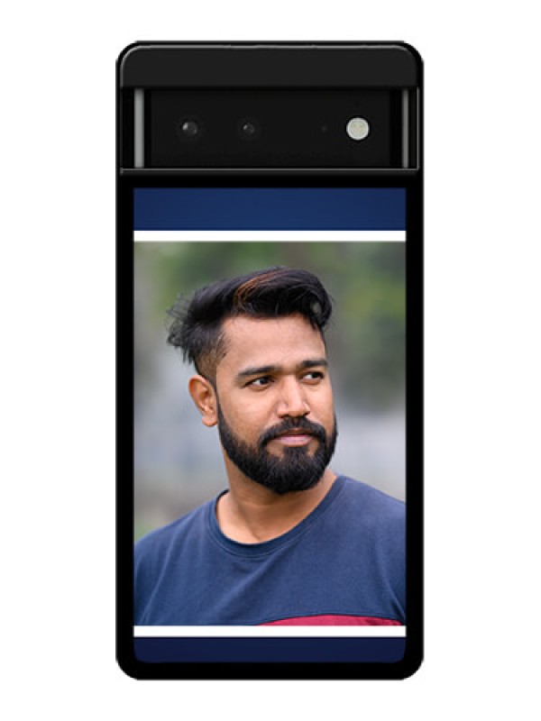 Custom Google Pixel 6 5G Custom Glass Phone Case - Simple Royal Blue Design