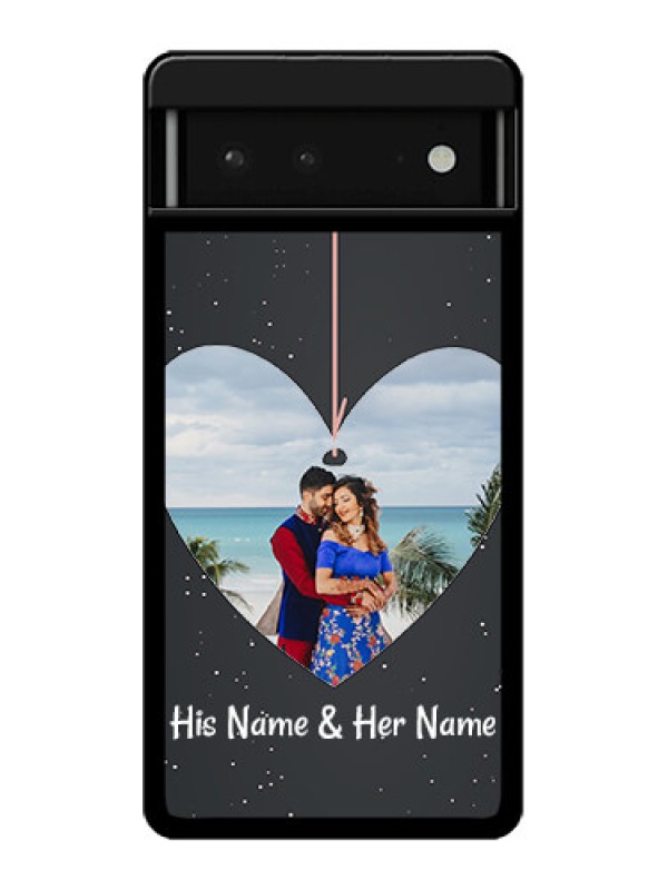 Custom Google Pixel 6 5G Custom Glass Phone Case - Hanging Heart Design