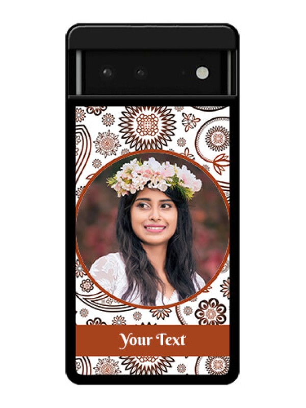 Custom Google Pixel 6 5G Custom Glass Phone Case - Abstract Flower Design