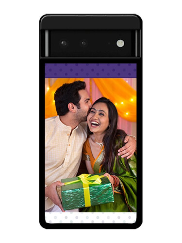 Custom Google Pixel 6 5G Custom Glass Phone Case - Violet Colored Pattern Design