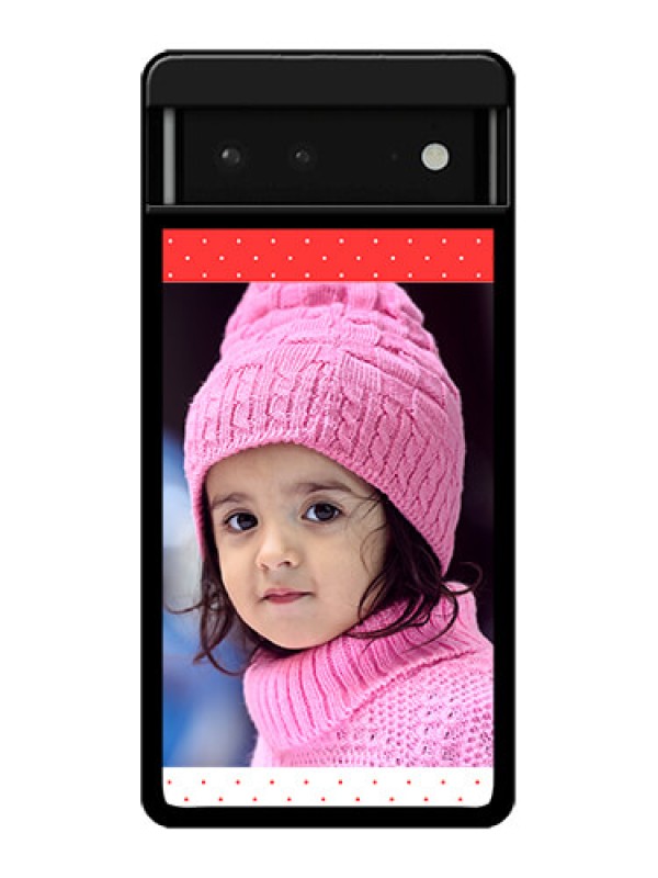 Custom Google Pixel 6 5G Custom Glass Phone Case - Red Pattern Design