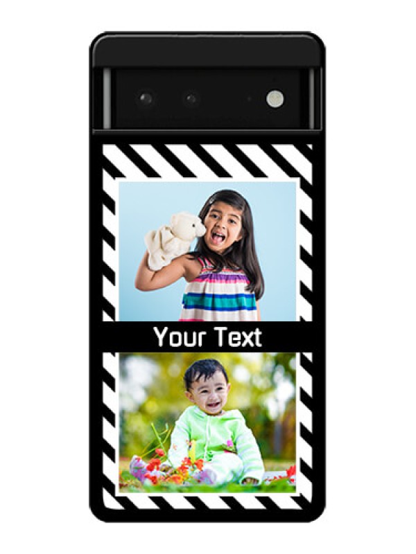 Custom Google Pixel 6 5G Custom Glass Phone Case - Black And White Stripes Design