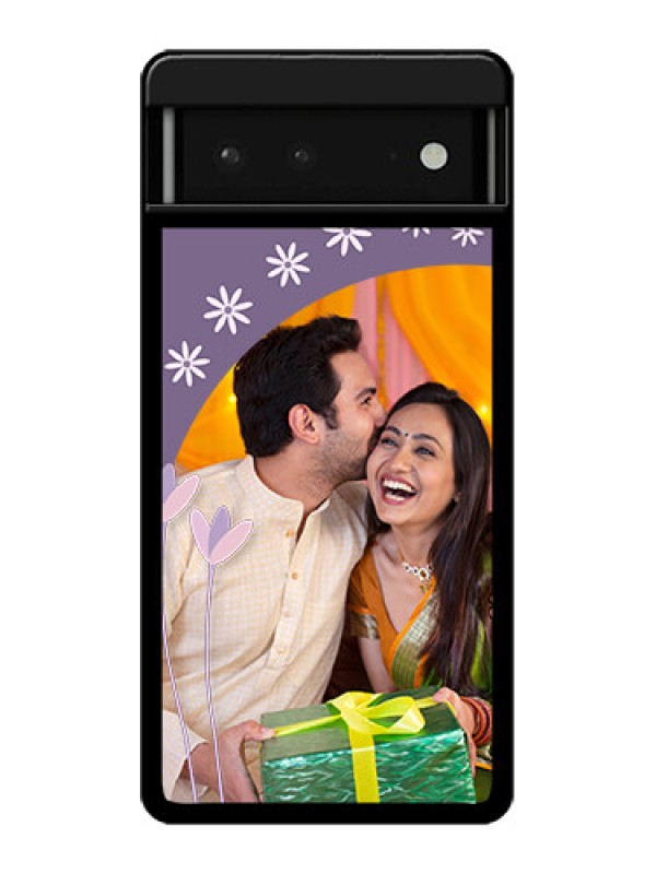 Custom Google Pixel 6 5G Custom Glass Phone Case - Lavender Flowers Design