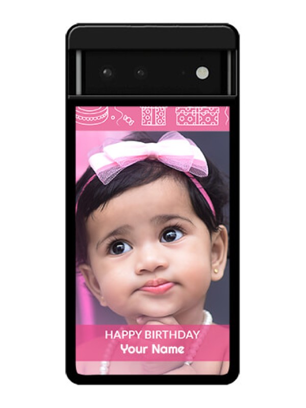 Custom Google Pixel 6 5G Custom Glass Phone Case - With Birthday Line Art Design