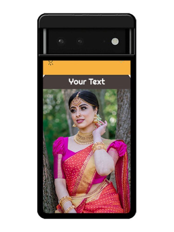 Custom Google Pixel 6 5G Custom Glass Phone Case - With Family Picture And Icons