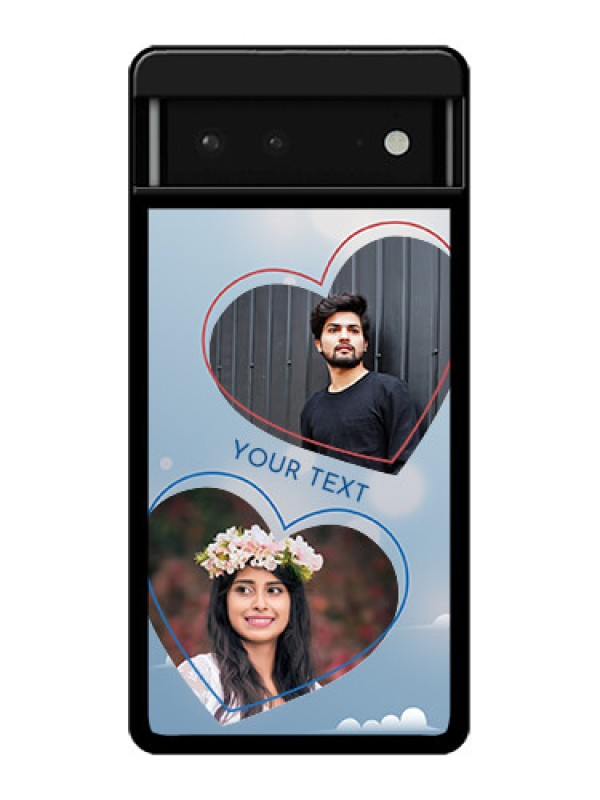 Custom Google Pixel 6 5G Custom Glass Phone Case - Blue Color Couple Design