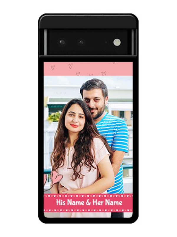 Custom Google Pixel 6 5G Custom Glass Phone Case - Love Design Peach Color