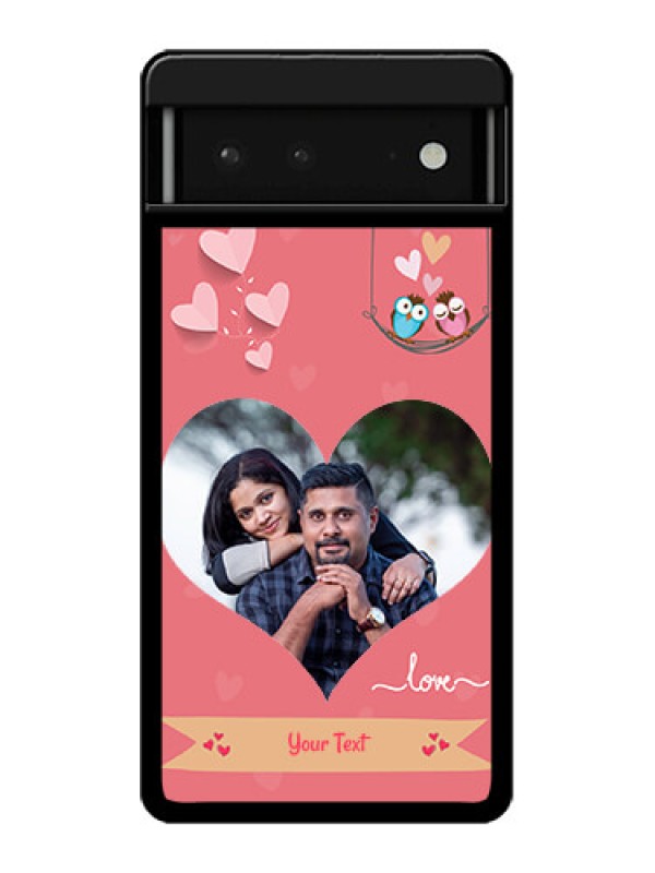 Custom Google Pixel 6 5G Custom Glass Phone Case - Peach Color Love Design