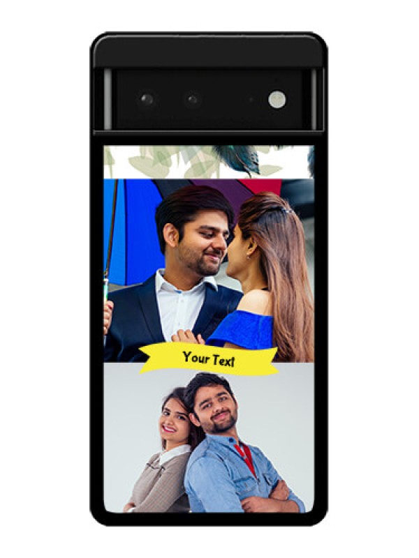 Custom Google Pixel 6 5G Custom Glass Phone Case - Image With Boho Peacock Feather Design