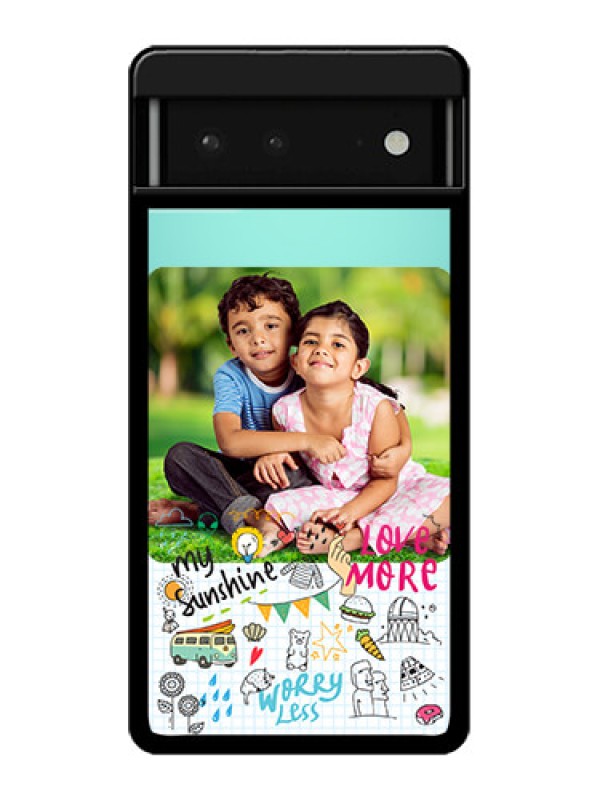 Custom Google Pixel 6 5G Custom Glass Phone Case - Doodle Love Design