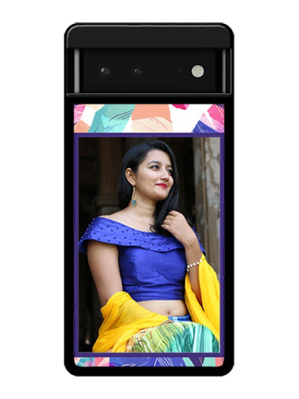 Custom Google Pixel 6 5G Custom Glass Phone Case - Abstract Floral Design