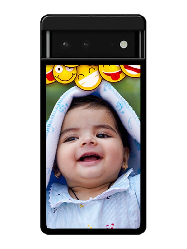 Custom Google Pixel 6 5G Custom Glass Phone Case - With Smiley Emoji Design