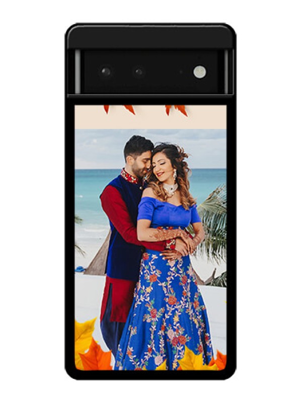 Custom Google Pixel 6 5G Custom Glass Phone Case - Autumn Maple Leaves Design