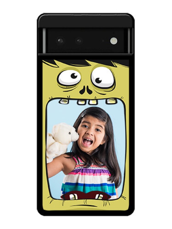 Custom Google Pixel 6 5G Custom Glass Phone Case - Cartoon Monster Back Case Design