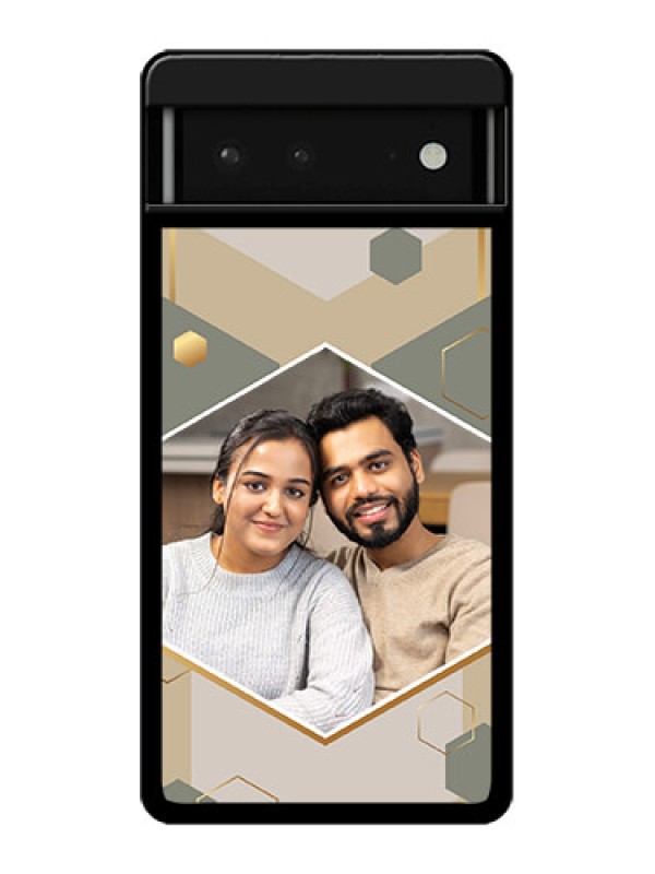 Custom Google Pixel 6 5G Custom Glass Phone Case - Stylish Hexagon Pattern Design