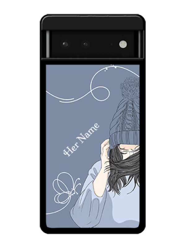 Custom Google Pixel 6 5G Custom Glass Phone Case - Girl In Winter Outfit Design