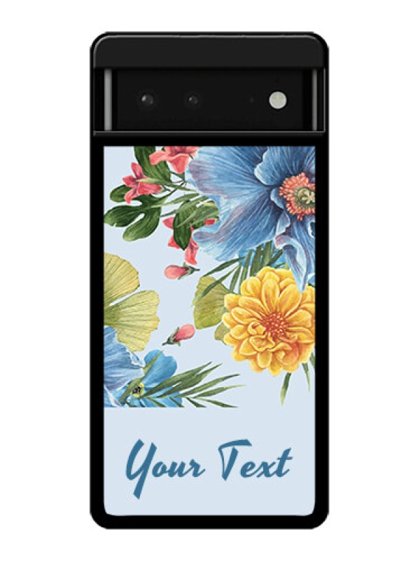 Custom Google Pixel 6 5G Custom Glass Phone Case - Stunning Watercolored Flowers Painting Design