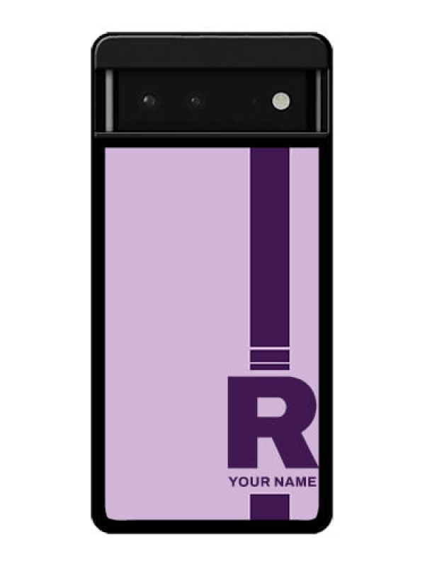 Custom Google Pixel 6 5G Custom Glass Phone Case - Simple Dual Tone Stripe With Name Design
