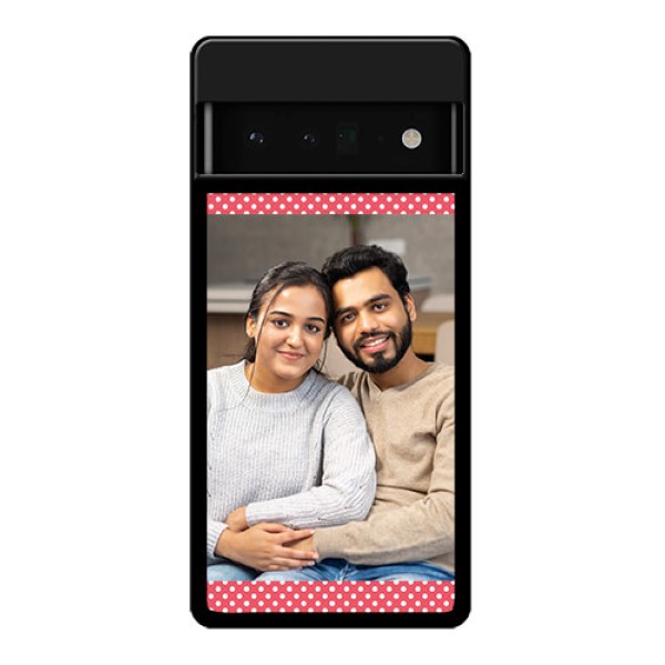 Google Pixel 6 Pro 5G Custom Glass Phone Case - White Dotted Design