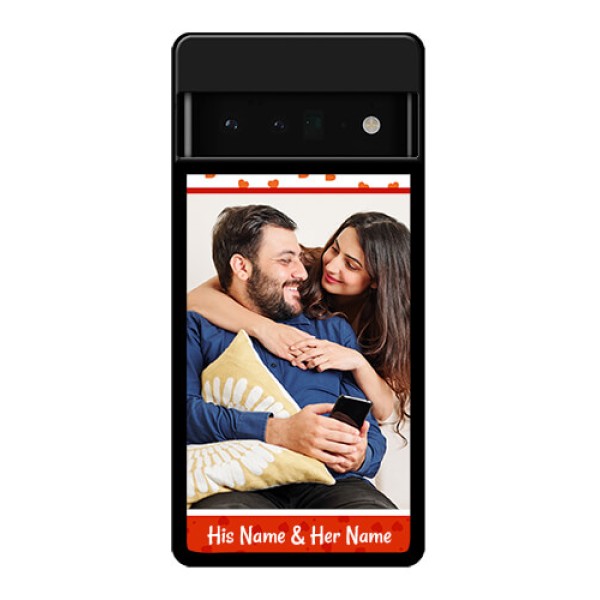 Google Pixel 6 Pro 5G Custom Glass Phone Case - Orange Love Symbol Design