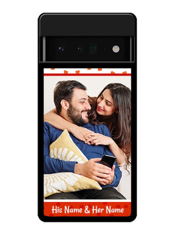 Custom Google Pixel 6 Pro 5G Custom Glass Phone Case - Orange Love Symbol Design