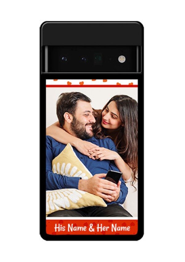 Google Pixel 6 Pro 5G Custom Glass Phone Case - Orange Love Symbol Design