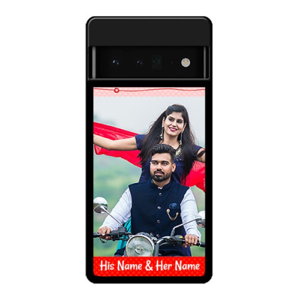 Google Pixel 6 Pro 5G Custom Glass Phone Case - Red Pattern Case Design