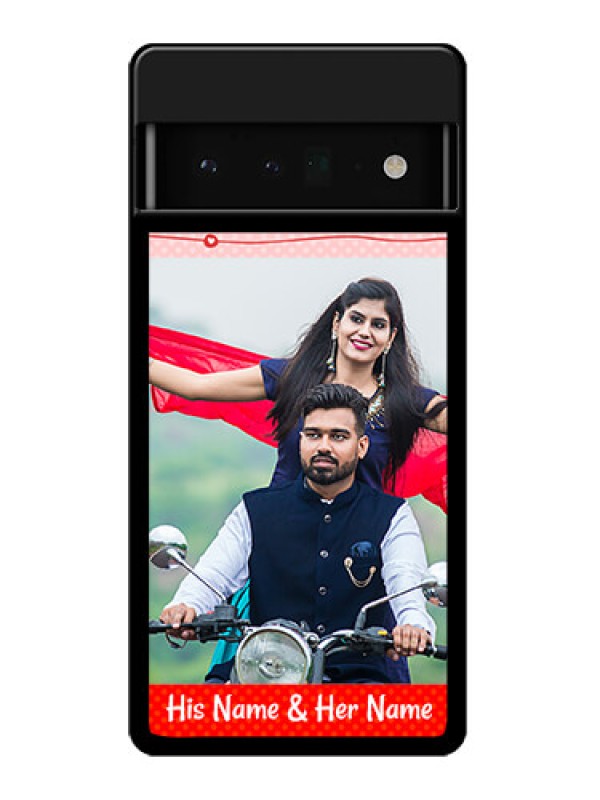 Custom Google Pixel 6 Pro 5G Custom Glass Phone Case - Red Pattern Case Design
