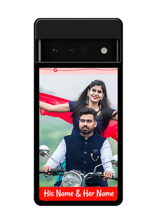 Google Pixel 6 Pro 5G Custom Glass Phone Case - Red Pattern Case Design