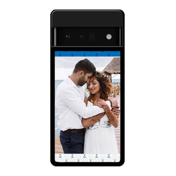 Google Pixel 6 Pro 5G Custom Glass Phone Case - Blue Anchors Design