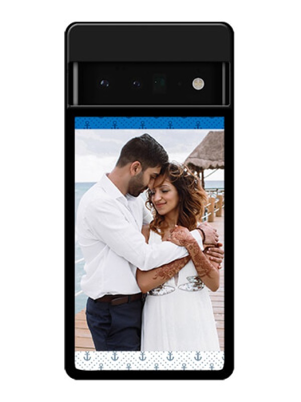 Custom Google Pixel 6 Pro 5G Custom Glass Phone Case - Blue Anchors Design