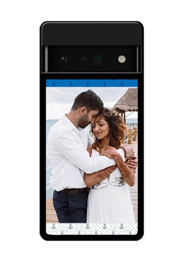 Google Pixel 6 Pro 5G Custom Glass Phone Case - Blue Anchors Design