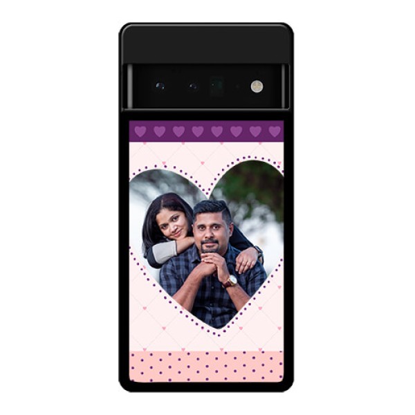 Google Pixel 6 Pro 5G Custom Glass Phone Case - Violet Love Dots Design